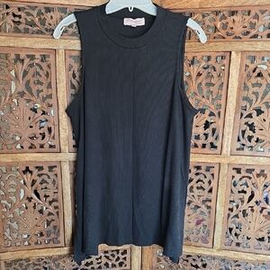 Philosophy Black Ribbed Top